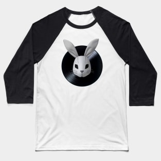 SpinSpinBunny Bunny Record Logo Baseball T-Shirt